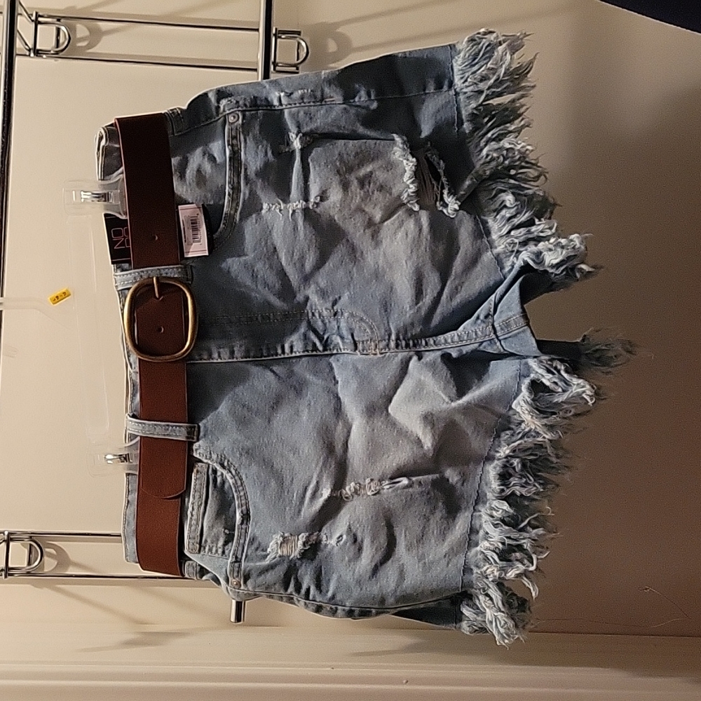 No Boundaries Jean Shorts  with Belt